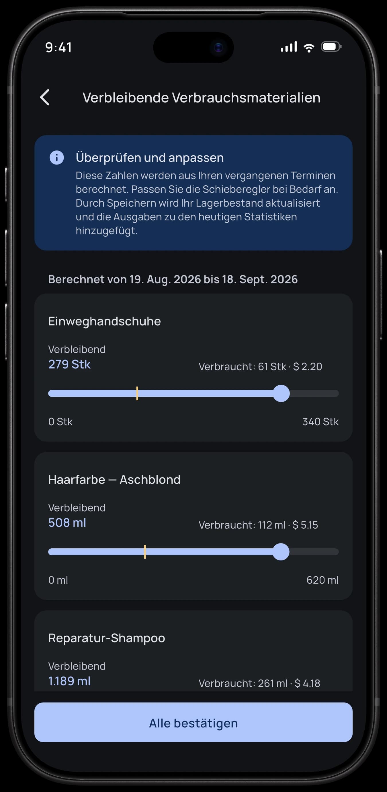 Material, das sich selbst zählt