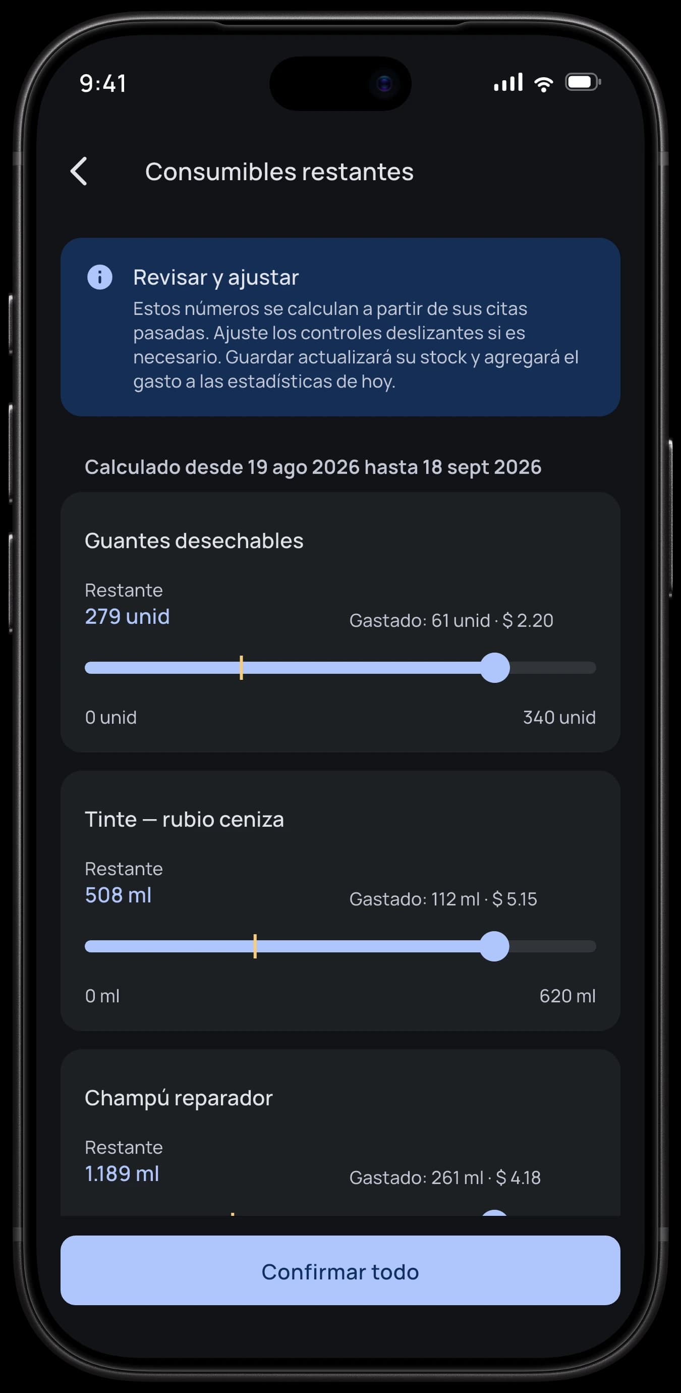 Insumos que se cuentan solos