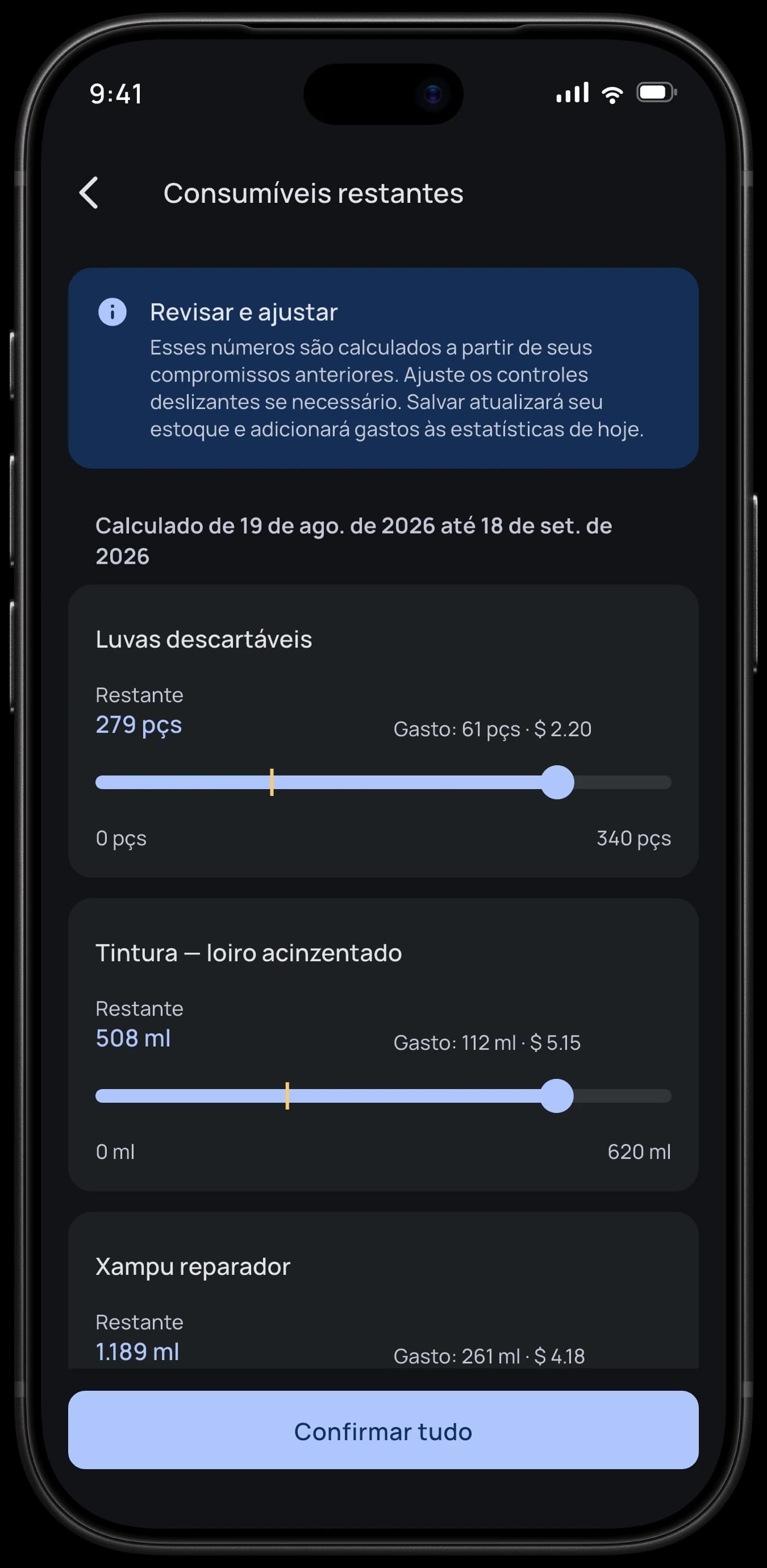 Insumos que se contam sozinhos