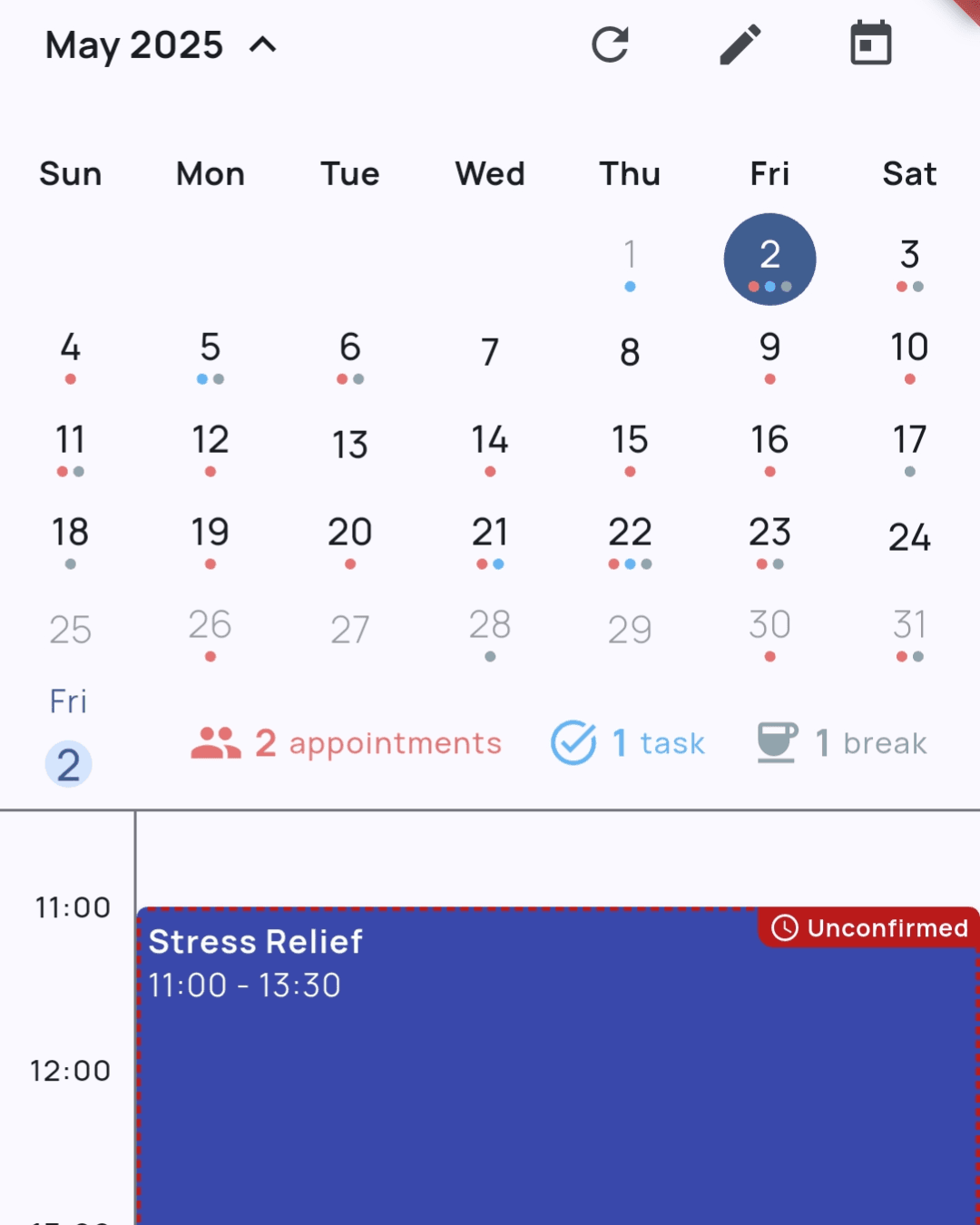 Calendar feature
