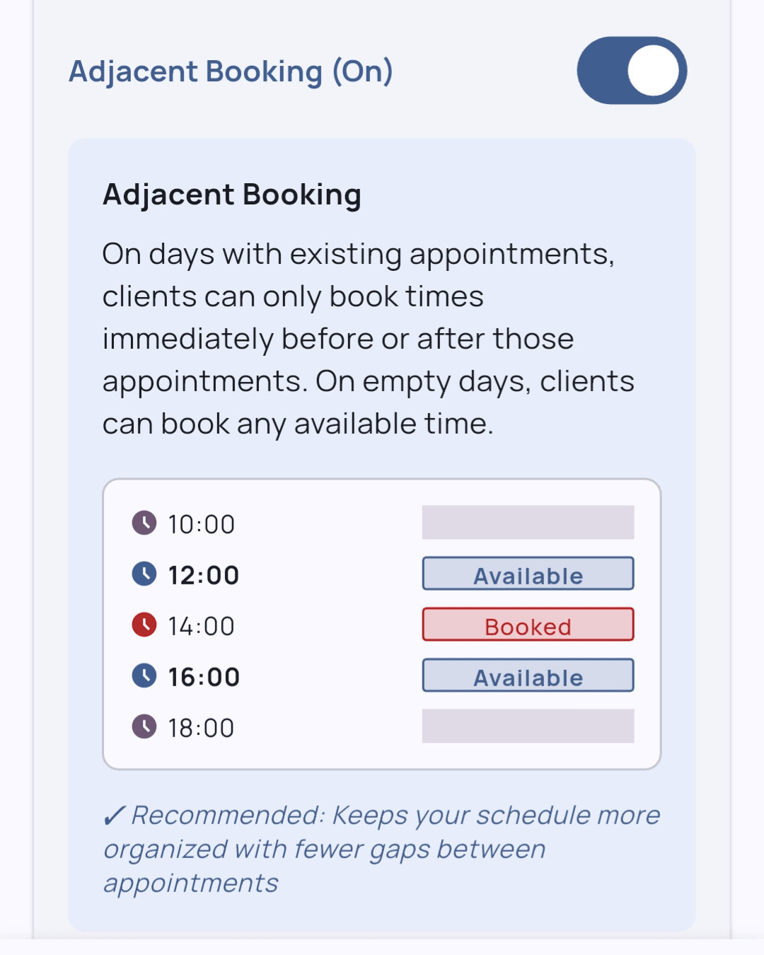 Online booking feature